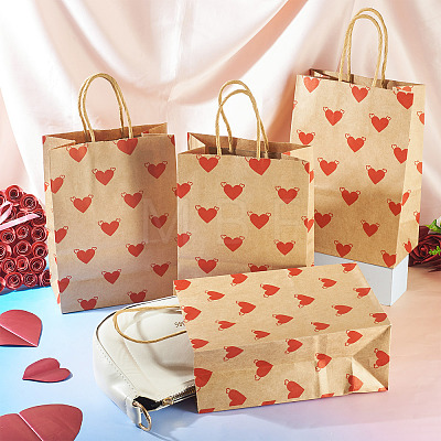 10Pcs Valentine's Day Paper Bags CARB-TADJ0001-01C-1
