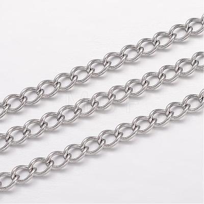 304 Stainless Steel Curb Chains CHS-K004-11P-0.6mm-1