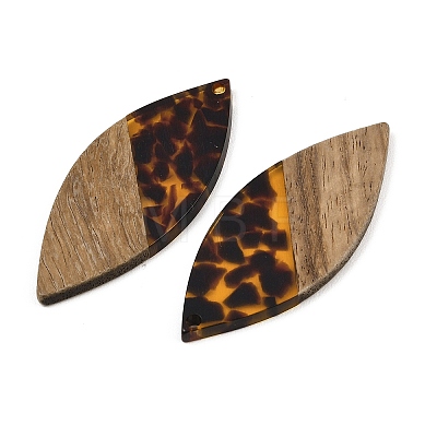 Transparwnt Resin & Walnut Wood Pendants RESI-I354-03D-1