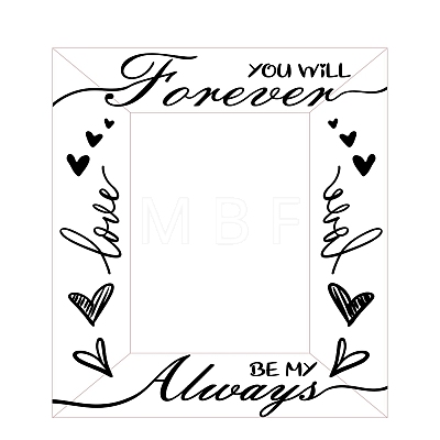 Natural Wood Word Forever Photo Frames AJEW-WH0292-035-1