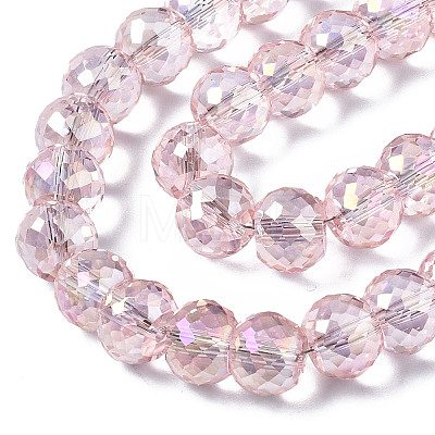 Electroplate Transparent Glass Beads Strands X-EGLA-Q125-004-1