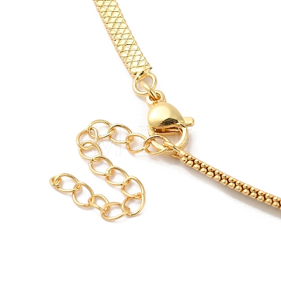 Brass Flat Snake Chain Necklace NJEW-R260-01G-1