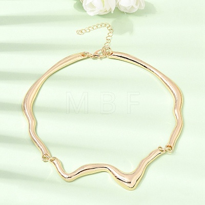 Alloy Flow Water Choker Necklaces for Women AL-CBA9074-01G-1