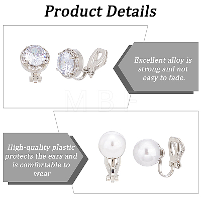 ANATTASOUL 6 Pair 6 Style Brass Clip-on Earrings & Hoop Earrings Sets EJEW-AN0002-43-1