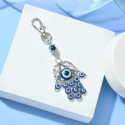 Alloy with Resin Evil Eye Pendant Decoration HJEW-JM01473-02-1