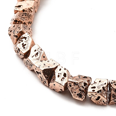 Electroplated Natural Lava Rock Beads Strands G-G984-11R-1