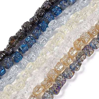 Transparent Electroplate Glass Beads GLAA-P028-M-1