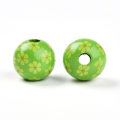 Easter Theme Printed Wood Beads WOOD-T032-22D-1