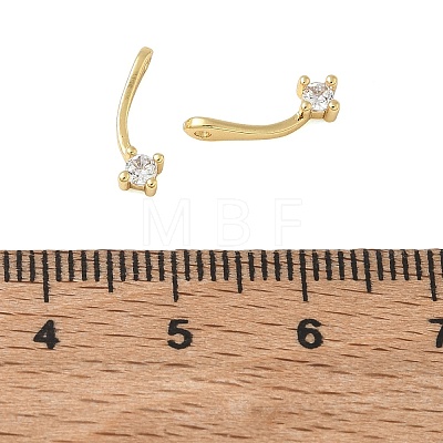 Brass Pave Clear Cubic Zirconia Charms CU-CBA9FFD-11G-02-1