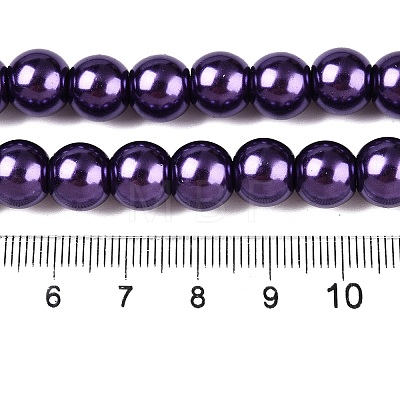 Baking Painted Pearlized Glass Pearl Round Bead Strands HY-Q003-6mm-20-1