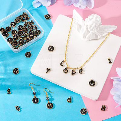 Initial Letter A~Z Alphabet Alloy Enamel Charms ENAM-TA0003-58-1