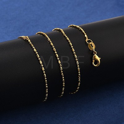 Brass Ball Chain Necklaces KK-P304-03G-1