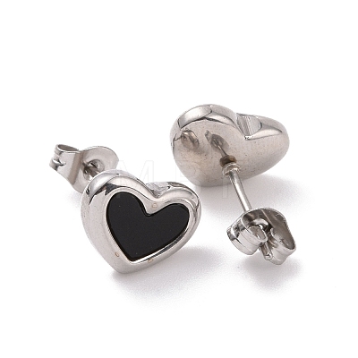 Heart 304 Stainless Steel Acrylic Stud Earrings STAS-D188-11-1