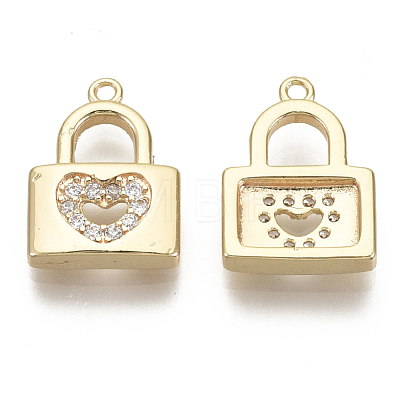 Brass Micro Pave Cubic Zirconia Charms KK-R136-043-NF-1