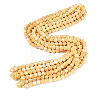 Anti-Tarnish Electroplate Glass Beads Strands EGLA-ZX010-8mm-13-1