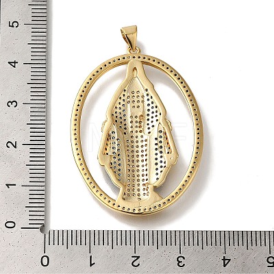 Rack Plating Brass Micro Pave Cubic Zirconia Pendants KK-U019-25G-1