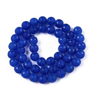 Frosted Natural White Jade Beads Strands G-T138-8mm-209H-1