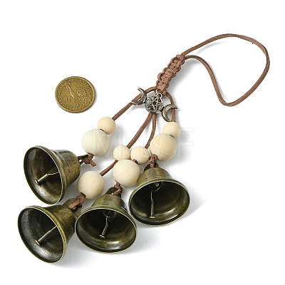 Iron Witch Bells for Door Knob Protection HJEW-JM02193-1