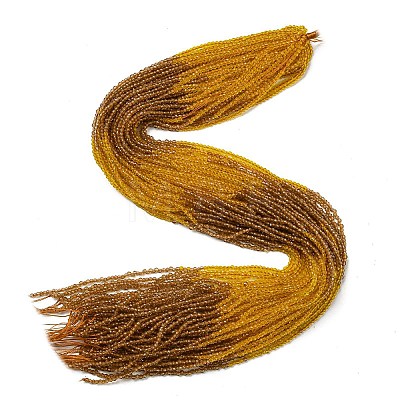 Transparent Gradient Color Glass Beads Strands GLAA-H021-01A-35-1