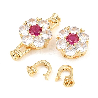 Brass Pave Cubic Zirconia Fold Over Clasps CU-CBAA6E8-13G-1