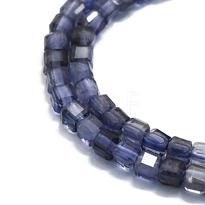 Natural Iolite Beads Strands G-P457-B01-35-1