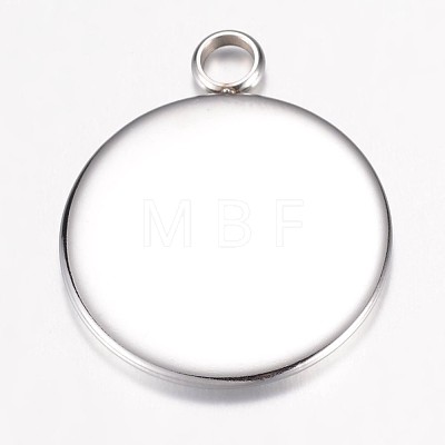 304 Stainless Steel Pendant Cabochon Settings STAS-P100-16P-1