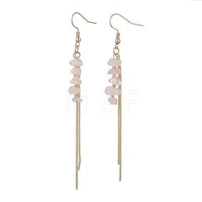 Natural Mixed Stone Chip Dangle Earrings EJEW-JE06712-1