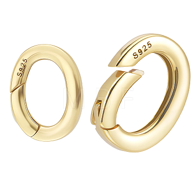 2Pcs 2 Styles Sterling Silver Spring Gate Rings STER-BBC0009-77-1