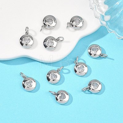 SHEGRACE Valentine's Day Brass Clear Cubic Zirconia Charms XGRQ3P533-594P-1