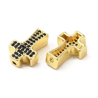 Rack Plating Brass Micro Pave Cubic Zirconia Beads KK-K377-15G-1