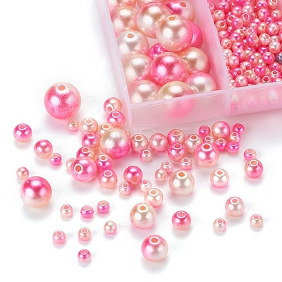 497Pcs 5 Style Rainbow ABS Plastic Imitation Pearl Beads OACR-YW0001-07D-1