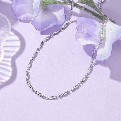 304 Stainless Steel Bar Link Chain Necklaces NJEW-JN04927-02-1