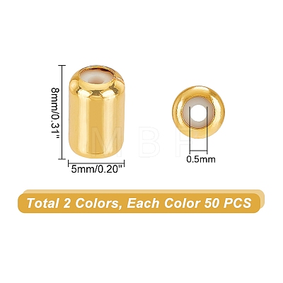   100pcs 2 colors Brass Beads KK-PH0004-14-1