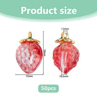 50Pcs Transparent Glass Pendants GLAA-DC0001-60-1
