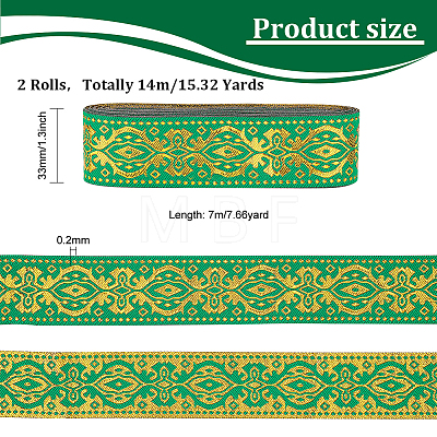 Ethnic Style Embroidery Polyester Ribbon OCOR-WH0047-92B-1