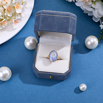 Velvet Jewelry Ring Packing Boxes CON-WH0107-110-1