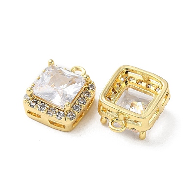 Brass Micro Pave Cubic Zirconia Charms KK-F872-18G-1