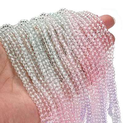 Transparent Painted Glass Beads Strands DGLA-A034-T3mm-A23-1