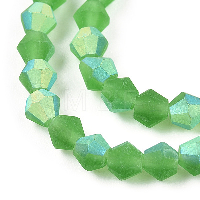 Imitate Austrian Crystal Bicone Frosted Glass Beads Strands GLAA-F029-TM2mm-A03-1