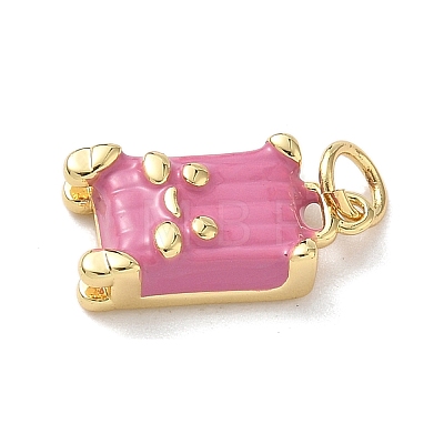 Brass Enamel Pendants KK-B155-18G-02-1