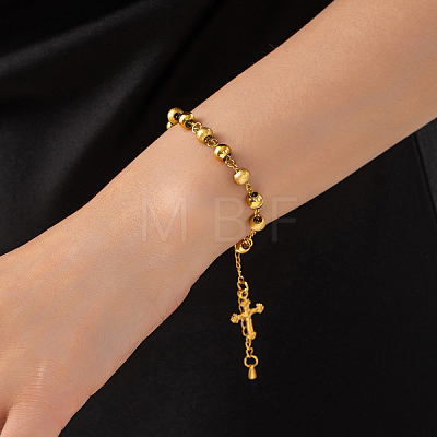 Stainless Steel Cross Charm Bracelets UI4243-1