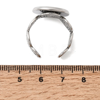 Spiral 304 Stainless Steel Cuff Ring Components STAS-P454-02E-P-1