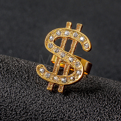 Adjustable Alloy Crystal Rhinestone Cuff Rings FS-WGDDBB9-01-1