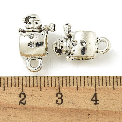 Christmas Snowman Tibetan Style Alloy Pinch Tube Bails FIND-U015-29AS-1