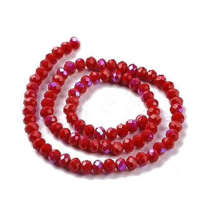 Electroplate Opaque Solid Color Glass Beads Strands EGLA-A034-P4mm-L04-1