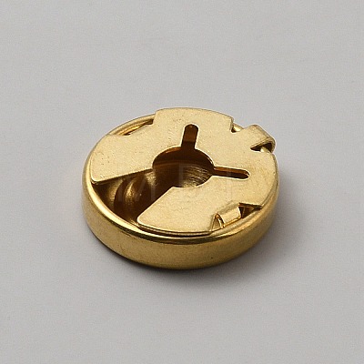 Flat Round Brass Button Covers Settings BUTT-WH0030-73B-1