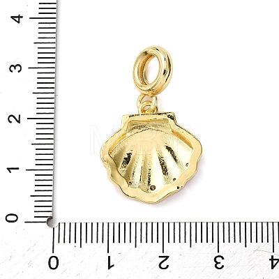 Brass Enamel European Dangle Charms KK-C119-05G-1