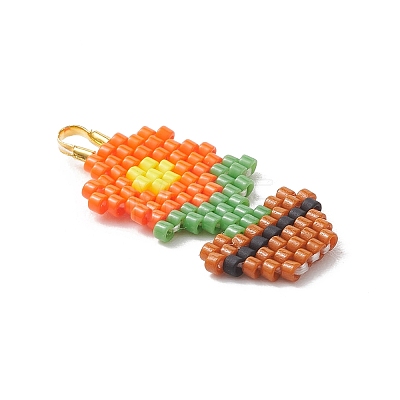 MIYUKI Glass Seed Beaded Pendants PALLOY-MZ01259-02-1