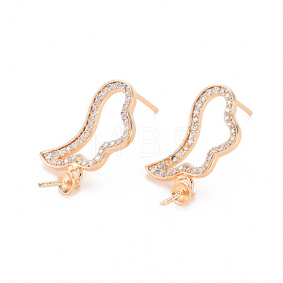 Brass Micro Pave Clear Cubic Zirconia Earring Findings LS-KK-T062-233G-NF-1
