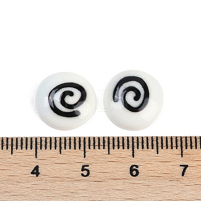 Flat Round Cartoon Resin Cabochons CRES-Q009-01E-1